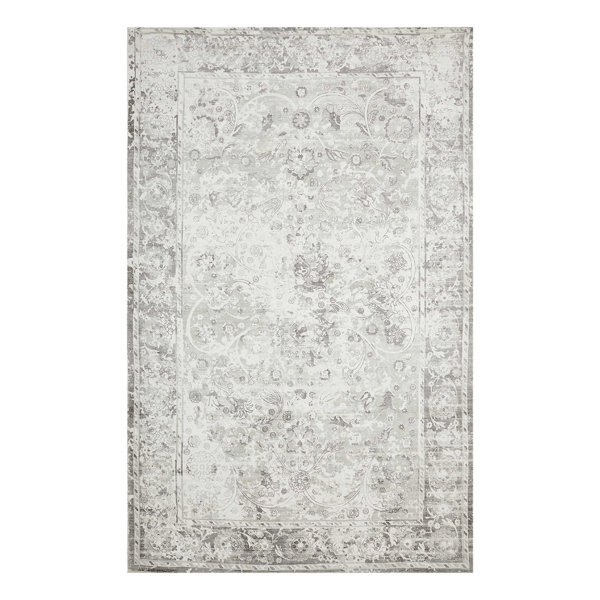 Solo Rugs Wellington Silk Oriental Area Rug in Mist & Reviews Perigold